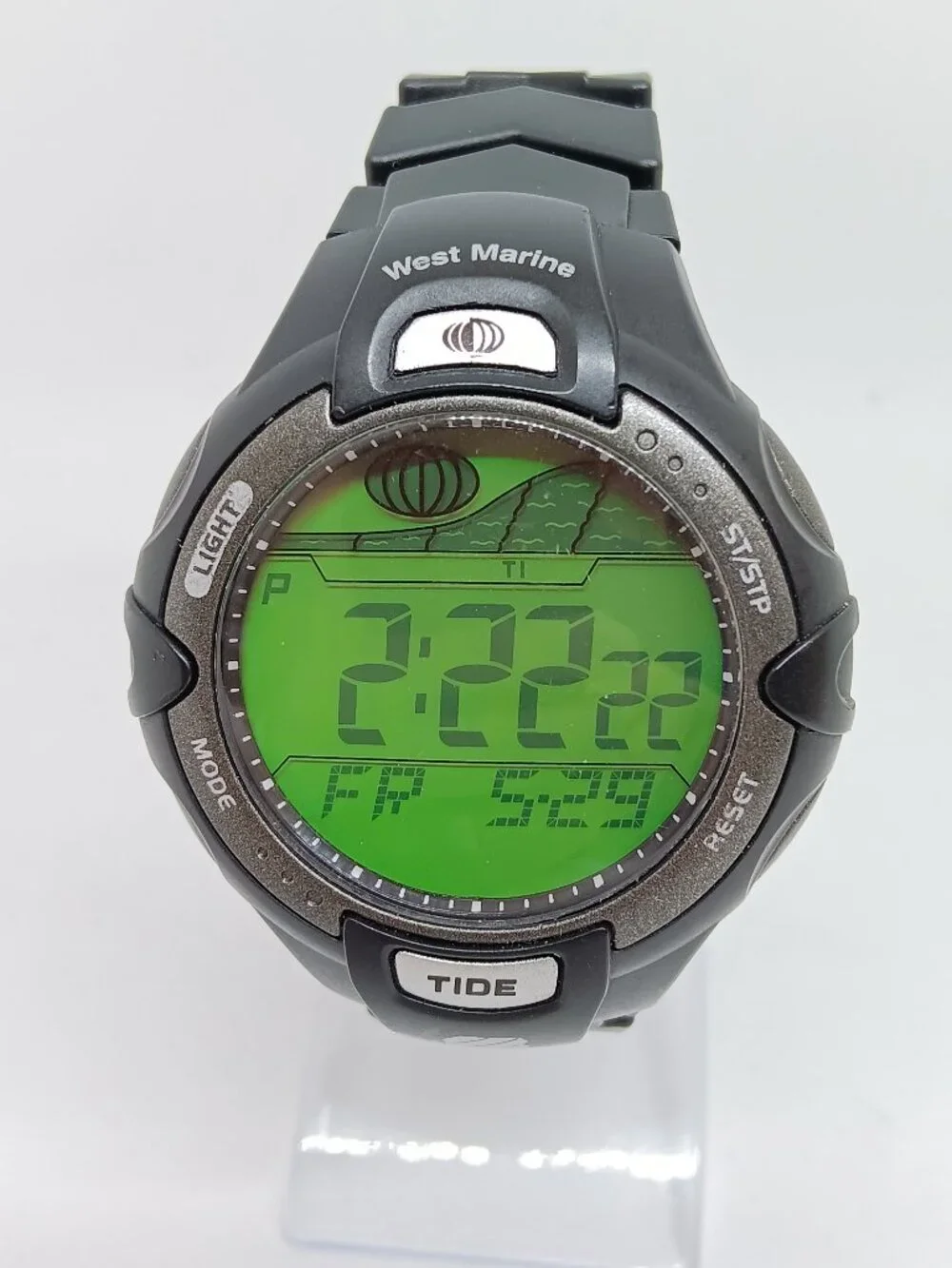 West Marine Tide Indicator 1134285 Men's 50mm Digital Multifunction Watch